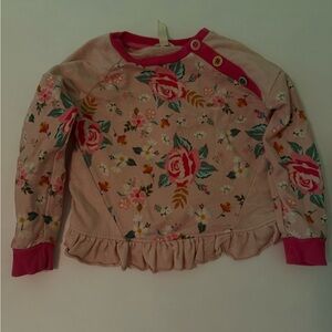 Matilda Jana Pink Floral sweatshirt  with Ruffled Edges